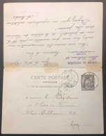 Carte Postale Avec Reponse Payée Entier à 10c Sage Noir Obl Lyon/Départ Pour Lyon Et Sa Réponse TTB - 1876-1898 Sage (Type II)