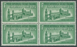 1944 RSI ESPRESSO DUOMO DI PALERMO QUARTINA MNH ** - RC34-3 - Express Mail