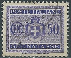 1945 LUOGOTENENZA SEGNATASSE USATO 50 CENT FILIGRANA RUOTA - RC13 - Postage Due