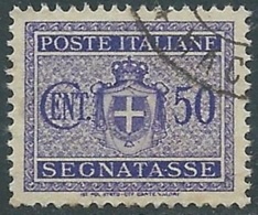 1945 LUOGOTENENZA SEGNATASSE USATO 50 CENT FILIGRANA RUOTA - RC13-6 - Postage Due