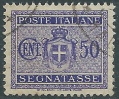 1945 LUOGOTENENZA SEGNATASSE USATO 50 CENT FILIGRANA RUOTA - RC13-8 - Postage Due