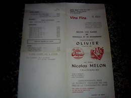 Belgique Publicité Sur Le Vin  Nicolas & Olivier Melon Vins Ins à Trazegnies Année ? - Publicités