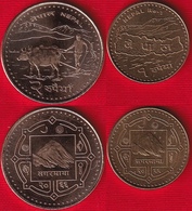 Nepal Set Of 2 Coins: 1 - 2 Rupees 2009 UNC - Nepal