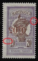 Martinique N° 106a** Variété Surcharge Renversée  Et Anneaux Lune Cote +130€. - Unused Stamps