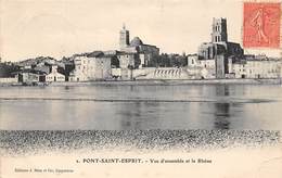 Pont Saint Esprit     30       Vue D'ensemble Sur Le Rhône          ( Voir Scan) - Pont-Saint-Esprit