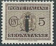 1944 RSI SEGNATASSE 5 CENT MH * - RC29-7 - Taxe