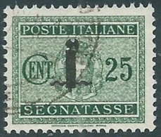 1944 RSI SEGNATASSE USATO 25 CENT - RC13-8 - Portomarken