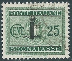 1944 RSI SEGNATASSE USATO 25 CENT - RC13-9 - Portomarken