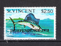 St. Vincent L - 1979." Marlin. Sovr. " INDEPENDENCE 1979 ". Fresh, MNH - Fishes
