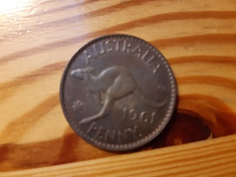 Coin Australia 1 Penny 1961 - Kangaroo - Otros & Sin Clasificación