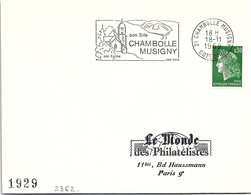 VINS CHAMPAGNE - CACHET CHAMBOLLE MUSIGNY SES VINS - 18.11.1969 / 3 - Matasellos Conmemorativos