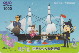 Carte Prépayée Japon - BATEAU VOILIER Comics  - SAILING SHIP Japan Prepaid Quo Card - SCHIFF - 386 - Bateaux