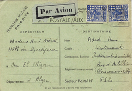 7-6-1940 - C P F M  PAR AVION,   De Dra El Mizau Affr. à 50 C ( Taxe Avion )  Pour Le S P 512 - Storia Postale