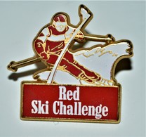 Rare Pin's Arthus Bertrand Red Ski Challenge - Arthus Bertrand