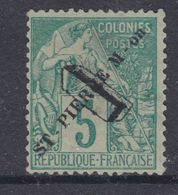 Saint Pierre Et Miquelon  N° 48 (.) Timbres Des Col. Françaises Surchargés : 1 Sur 5 C. Neuf Sans Gomme Sinon TB - Neufs