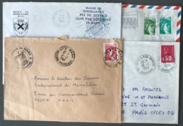 France Lot De 4 Lettres DOM-TOM (Guadeloupe, Réunion, Guyane) - Années 70-80 - (B1383) - Andere & Zonder Classificatie