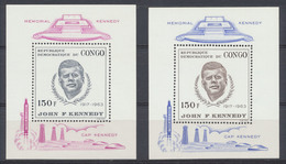 Congo Belge - République Démocratique (1966) : Mémorial John F. Kennedy Erreur D Au Lieu De ND : BL19/20** , MNH - Blocks & Kleinbögen