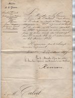 VP17.063 - MILITARIA - VERSAILLES 1875 - Lettre Du Ministère De La Guerre Relative Au Capitaine CALVEL Du 54 è Rgt D'Inf - Documentos