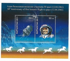 Kyrgyzstan 2011 50th Anniversary Of First Human's Flight To Space S/S MNH - Kirgizië