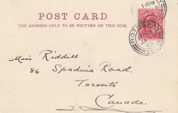 Postcard Genealogy Miss Riddell Spadina Road Toronto Canada PU @ Rothesay 1903 My Ref  B14106 - Généalogie