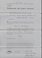 Australien Australia Warrant Victoria 1870 - Cartas & Documentos