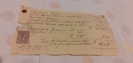 CAMBIALE SU CARTA SEMPLICE CON MARCA DA BOLLO 50 CENTESIMI UMBERTO I RE D'ITALIA 1895 - Revenue Stamps