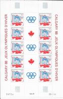 SPM - 1988 - SPORTS / JEUX OLYMPIQUES / HOCKEY - FEUILLE COMPLETE TRIPTYQUE YVERT N°487A **  MNH - - Blocks & Kleinbögen