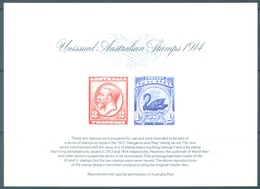 AUSTRALIA - MNH/** - AUSIPEX 84 - REPLICA CARD # 1 UNISSUED AUSTRALIAN STAMPS 1914 - 13838 - Lot 21494 - Ensayos & Reimpresiones
