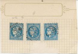 EMISSION DE BORDEAUX - 3 EXEMPLAIRES N° 46 TYPE 3 OBLITERES -ANNEE 1871 - TTB -COTE : 75 € - 1870 Uitgave Van Bordeaux