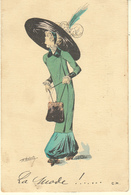 ILLUSTRATEUR ROBERT - LA MODE - FEMME AU CHAPEAU - SAC A MAIN - Robert