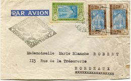 COTE D'IVOIRE LETTRE PAR AVION DEPART ABIDJAN 5 MARS 37 COTE D'IVOIRE POUR LA FRANCE - Storia Postale
