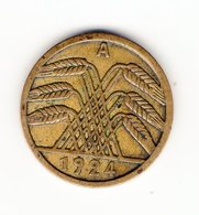 DEUTSCHES REICH -   2  X  5 REICHSPFENNIG - 1924  A  -  G - 5 Renten- & 5 Reichspfennig