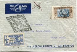 COTE D'IVOIRE LETTRE PAR AVION DEPART ABIDJAN 5 MARS 37 COTE D'IVOIRE POUR LA FRANCE - Brieven En Documenten