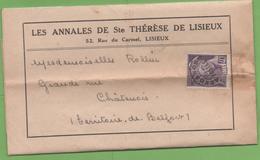 Préo Mercure 40c "République Française" Seul Sur Lettre Les Annales De Ste Thérèse De Lisieux Avec 1er A Sans Barre Pour - Guerra De 1939-45