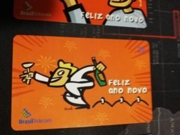 BRAZIL   INDUCTIVE CARDS  Carrtoon Feliz Ano Novo     6 CARDS    ** 1668 ** - Brésil