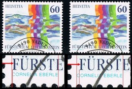 Emission Commune Suisse-Liechtenstein 1995 - Variété: Décallage De Texte - Variétés