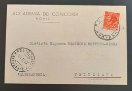 Cartolina Accademia Dei Concordi - Rovigo - 1957 - Rovigo