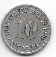 Empire 10 Pfennig 1900  D   Km 12 - 10 Pfennig
