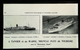 TANGER Navires Hollandais "S/S SIBAJAK" & " S/S BALOERAN"  "Rotterdam Lloyd"  Coupure De Presse (encadré Photo) De 1932 - Autres & Non Classés