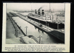 Canal De Panama   - Steam Ship S/S BELGENLAND - Red Star Lines -  Coupure De Presse (encadré Photo) De 1932 - Autres & Non Classés