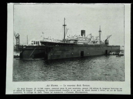 LE HAVRE - Paquebot En "carénage" Flottant  - Coupure De Presse (encadré Photo) De 1930 - Autres & Non Classés