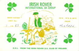 Citizen Band Carte QSL Ireland Irish Rover International DX Group Kilkenny 1987 - CB