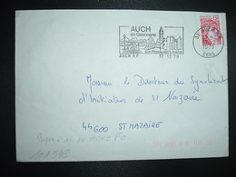 LETTRE TP SABINE 1,30 OBL.MEC.17-12 1979 32 AUCH RP GERS + TRI INDEXATION BARRES ROSES Marque à Sec: F0 - Storia Postale