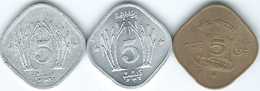 Pakistan - 5 Paisa - 1965 - KM26; 1974 - FAO - KM35 & 1993 - KM52 - Pakistán