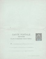 Entier Carte Postale 10c Noir Golfe Du Benin Avec Réponse, Neuf - Nuevos