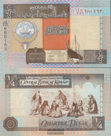 Kuwait Pick-number: 23, Signature NEW Uncirculated 1994 1/4 Dinar - Koeweit