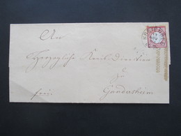 Brustschild Nr.19 EF 13. November 1874 Stempel K2 Kreiensen Nach Gandersheim Mit Ank. Stempel - Cartas & Documentos