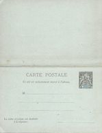 Entier Carte Postale Avec Réponse  10c Noir Sénénal Et Dépendances, Neuf - Storia Postale