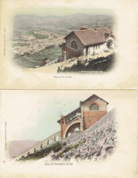 65  La Gare Du Feniculaire Du Jer   (ger)  2 Cartes Couleur - Lourdes