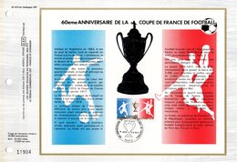 ⚽"  60 ANS DE LA COUPE DE FRANCE DE FOOTBALL " Sur Feuillet CEF 1er Jour En Relief De 1977 N° YT 1940. Parf état. - Covers & Documents